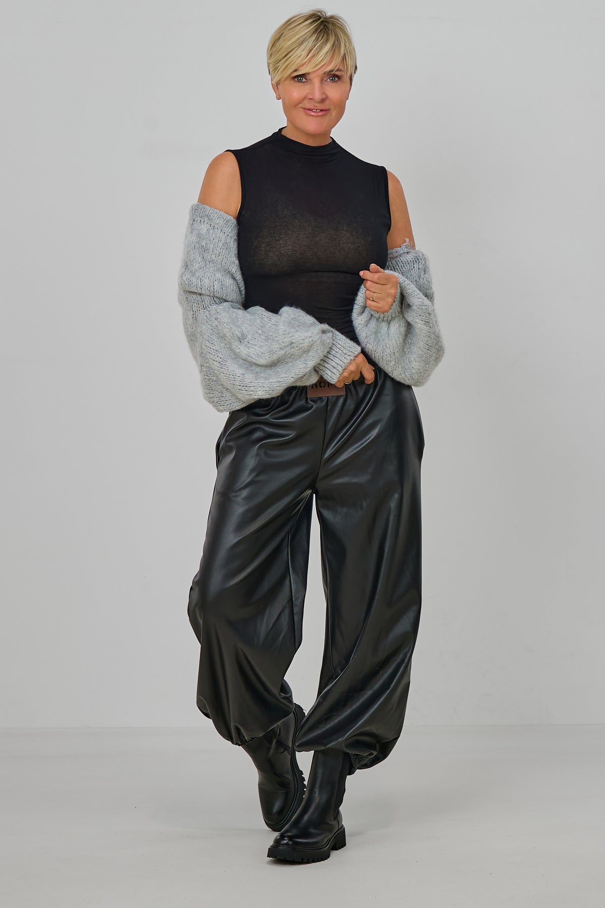 Transparentes Top, schwarz