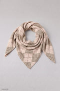 Dreiecksschal mit Rautenmuster, ecru-beige