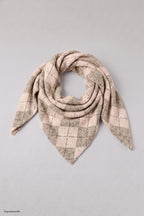 Dreiecksschal mit Rautenmuster, ecru-beige