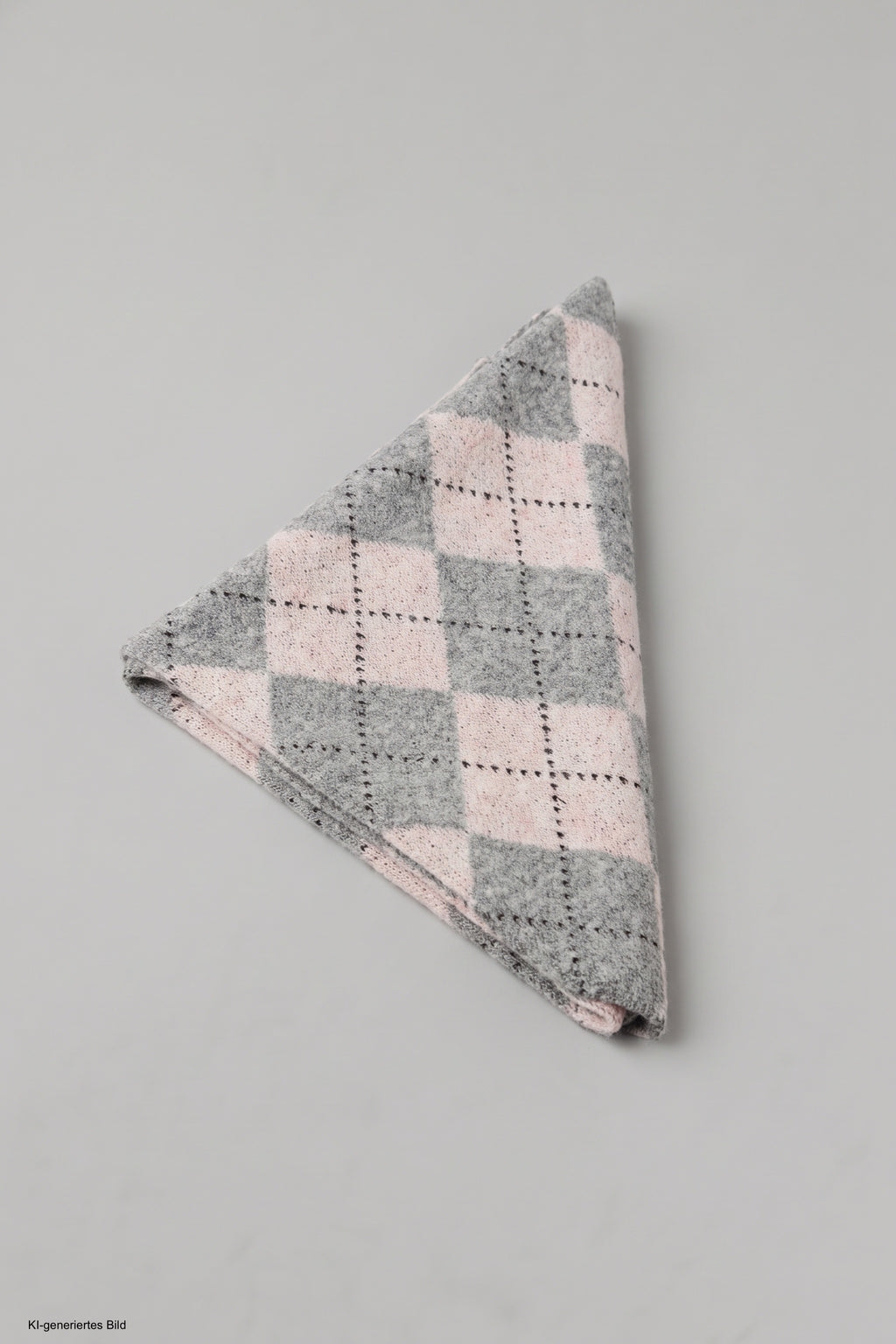 Dreiecksschal mit Rautenmuster, rosa-hellgrau
