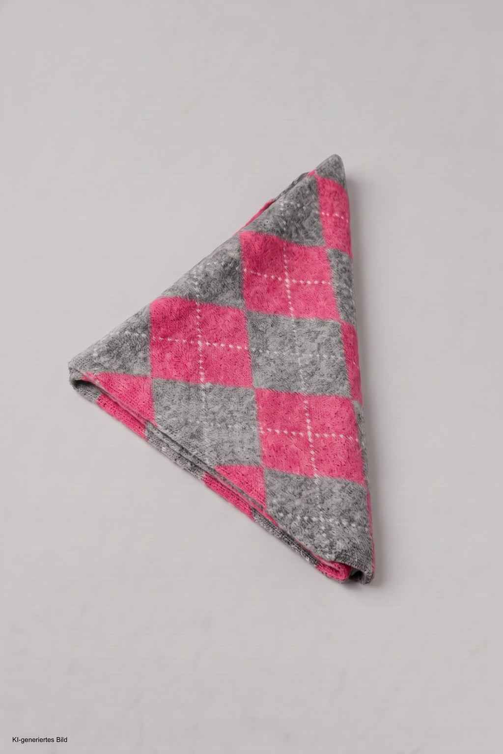 Dreiecksschal mit Rautenmuster, pink-grau