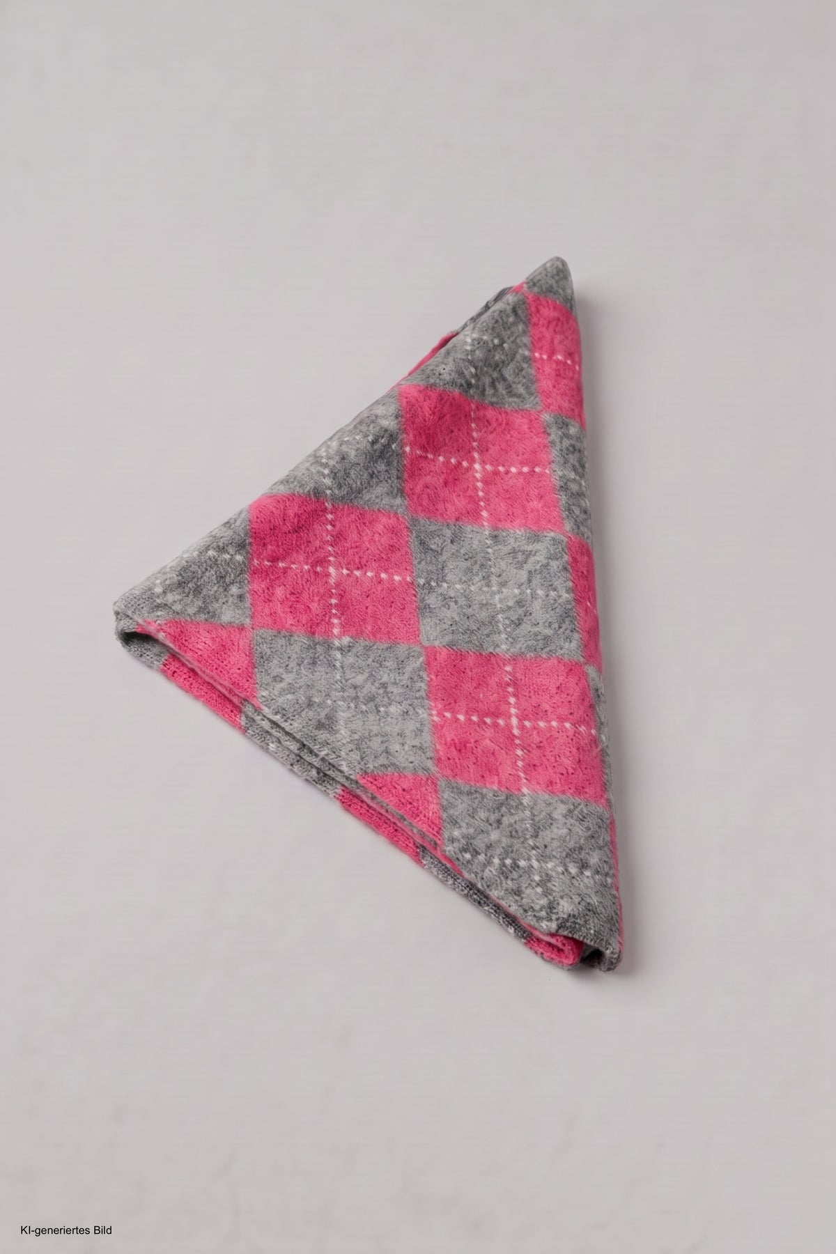 Dreiecksschal mit Rautenmuster, pink-grau
