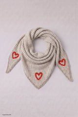 Dreiecksschal mit Herz, beige-ecru