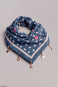 Weiches Tuch mit Charms, blau-beige-hellrosa