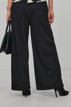 elegante Hose mit Zierknöpfen, schwarz