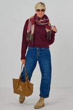 Barrel Jeans mit Zierknöpfen, denim