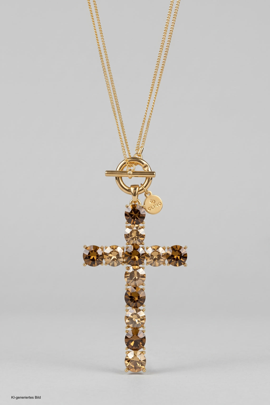 Kette mit Kreuzanhänger, gold