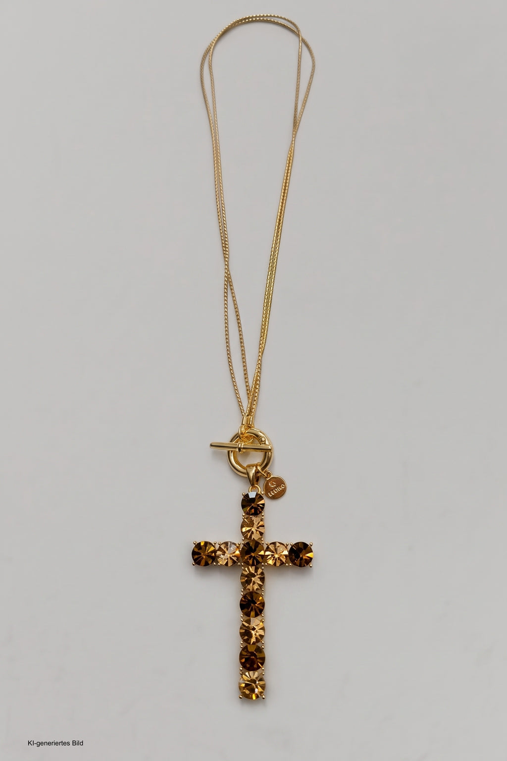 Kette mit Kreuzanhänger, gold