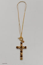 Kette mit Kreuzanhänger, gold