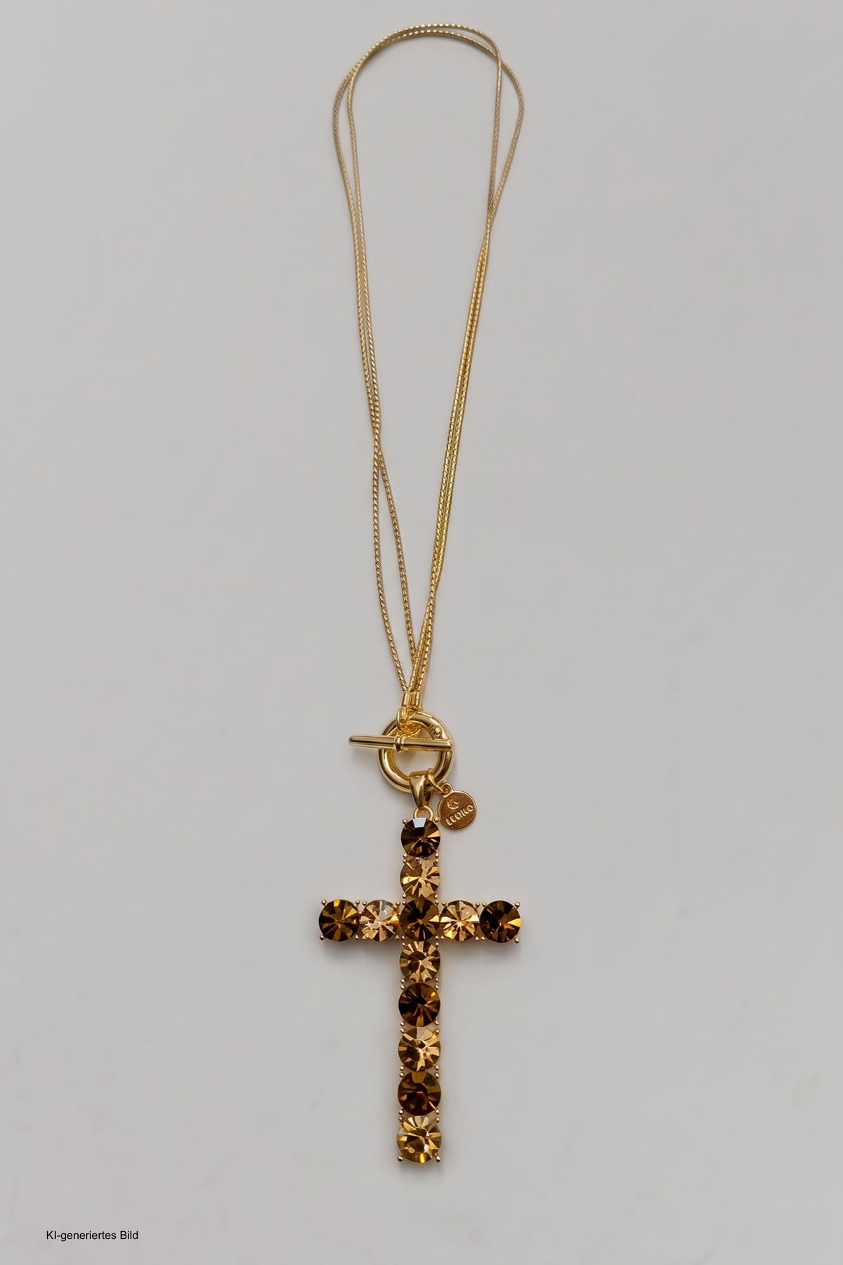 Kette mit Kreuzanhänger, gold