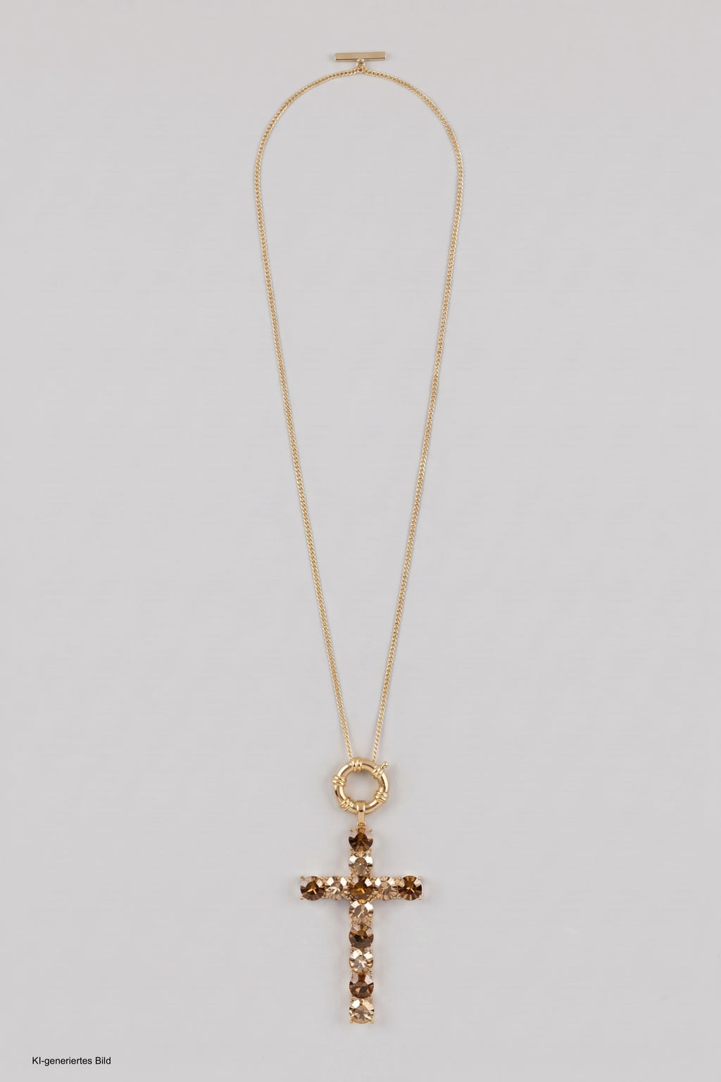 Kette mit Kreuzanhänger, gold