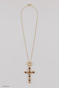 Kette mit Kreuzanhänger, gold