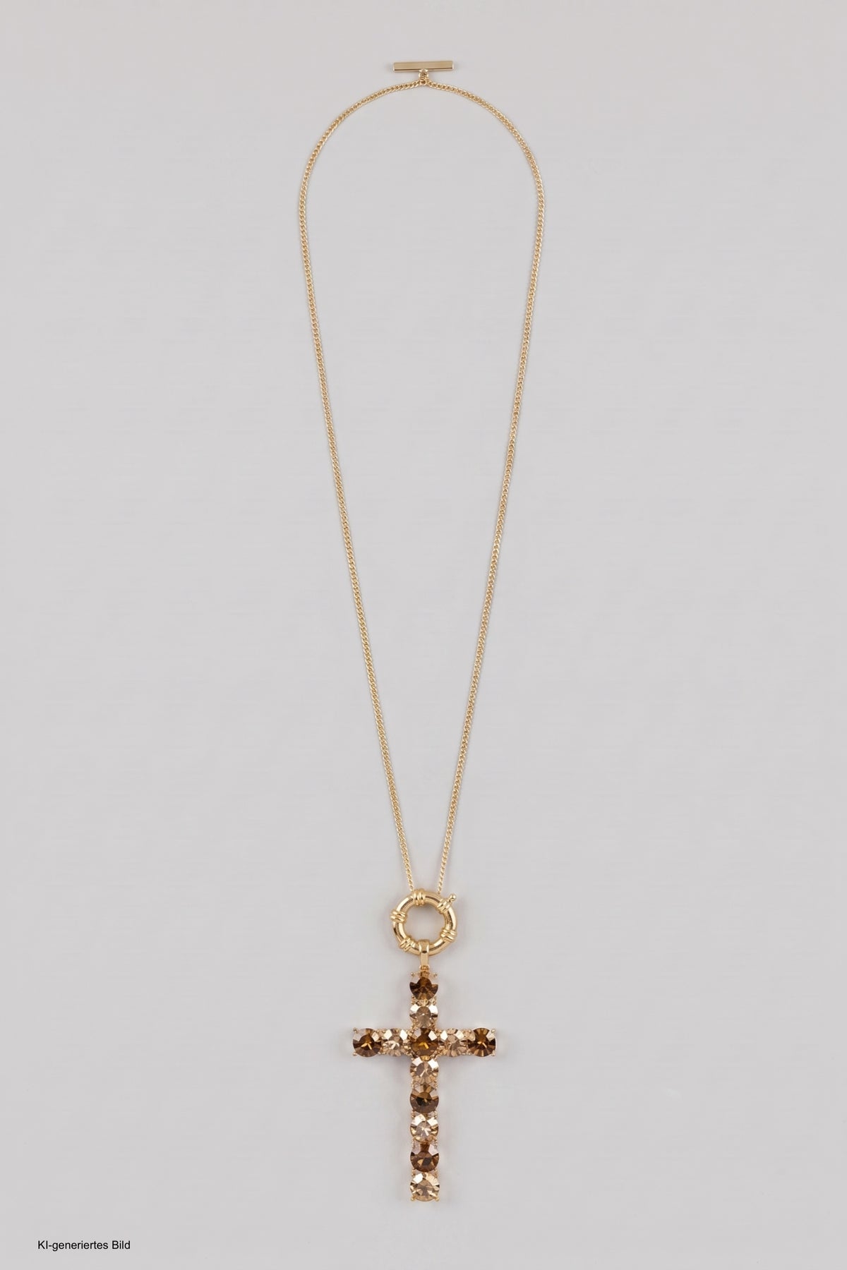 Kette mit Kreuzanhänger, gold