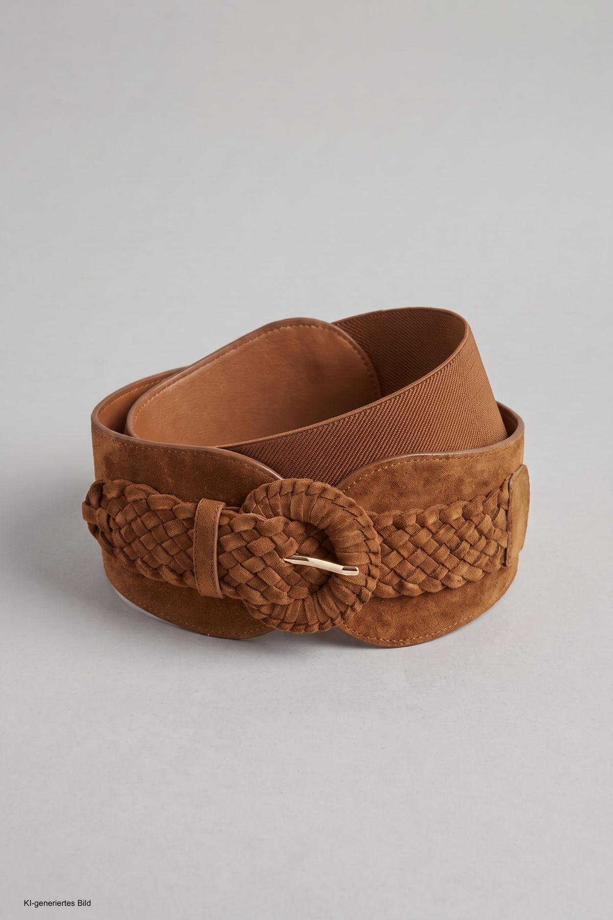 Breiter, elastischer Gürtel in Wildleder Optik, camel