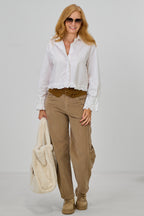Feincordhose im Balloon-Style, hellbraun