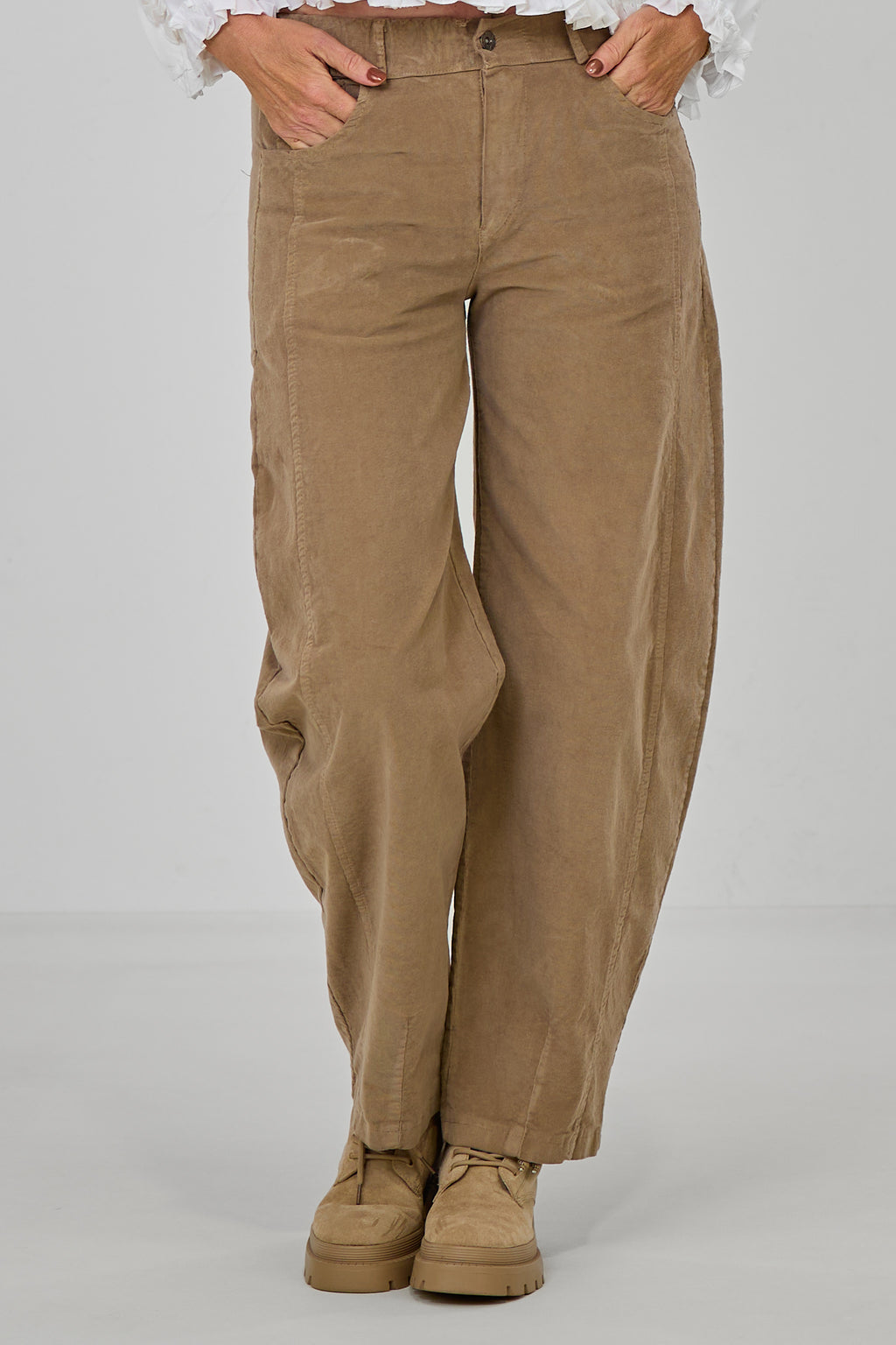Feincordhose im Balloon-Style, hellbraun