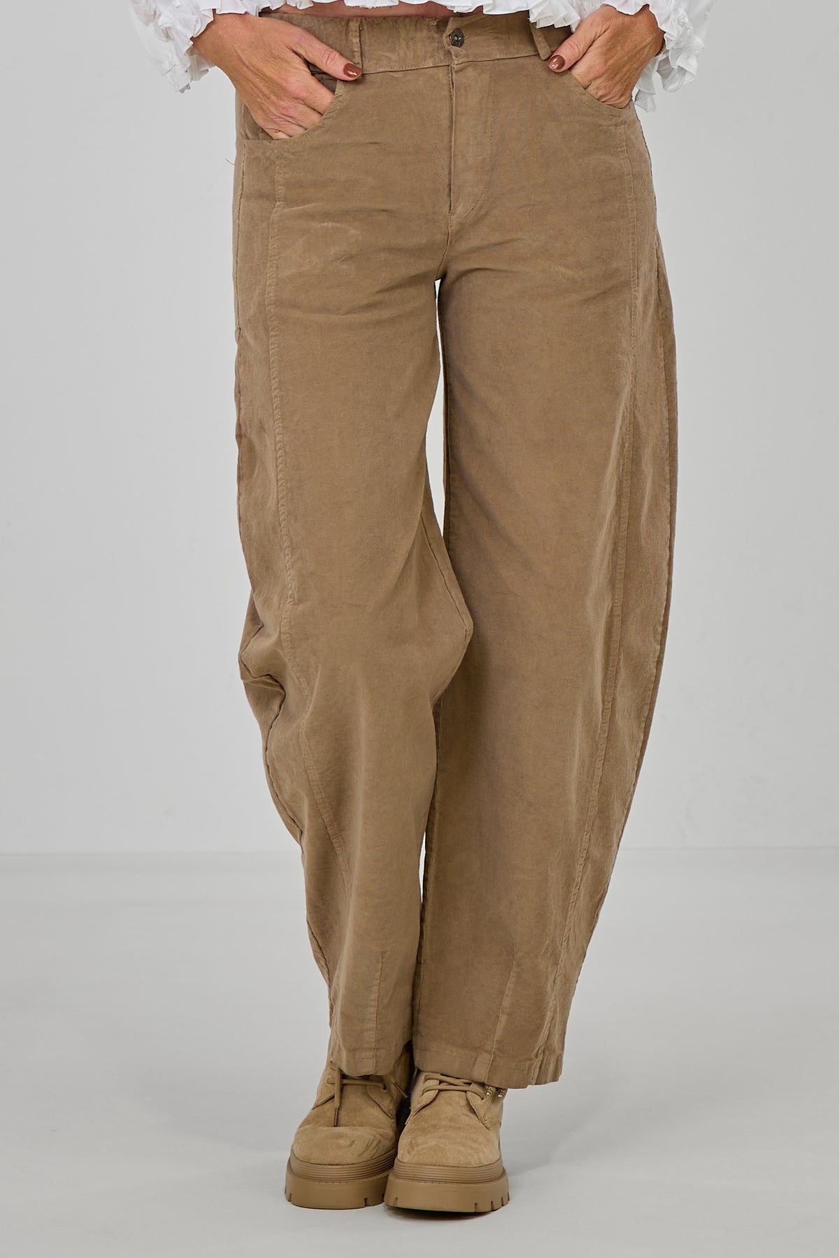 Feincordhose im Balloon-Style, hellbraun