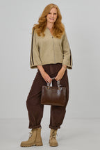 Feincordhose im Balloon-Style, schokobraun