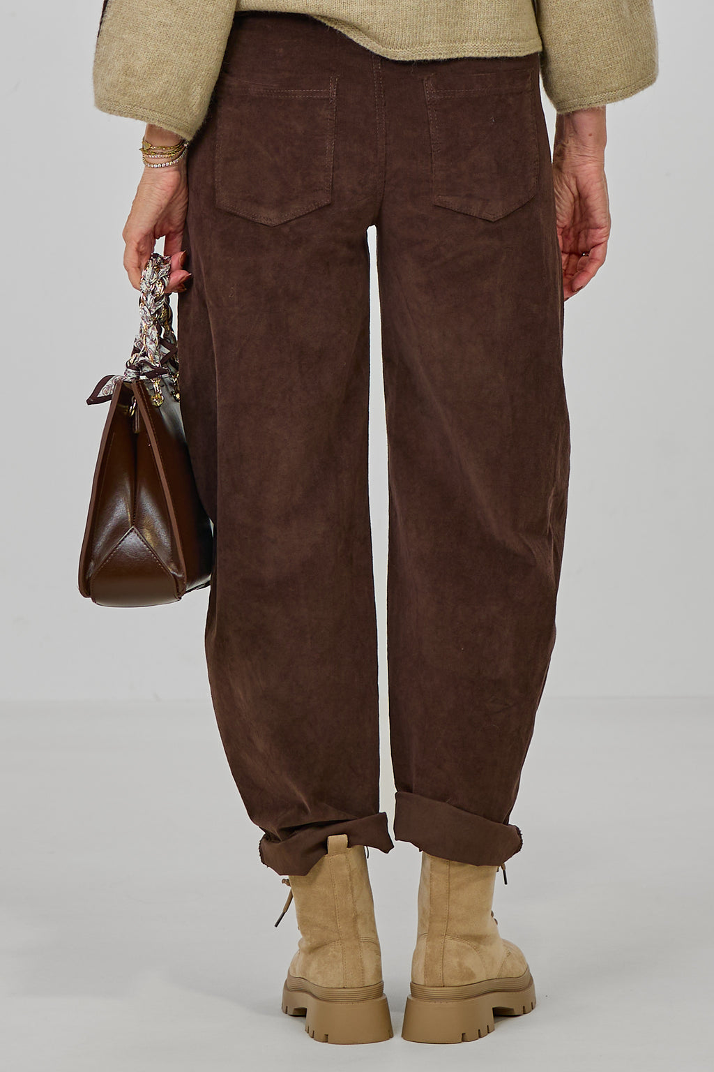 Feincordhose im Balloon-Style, schokobraun