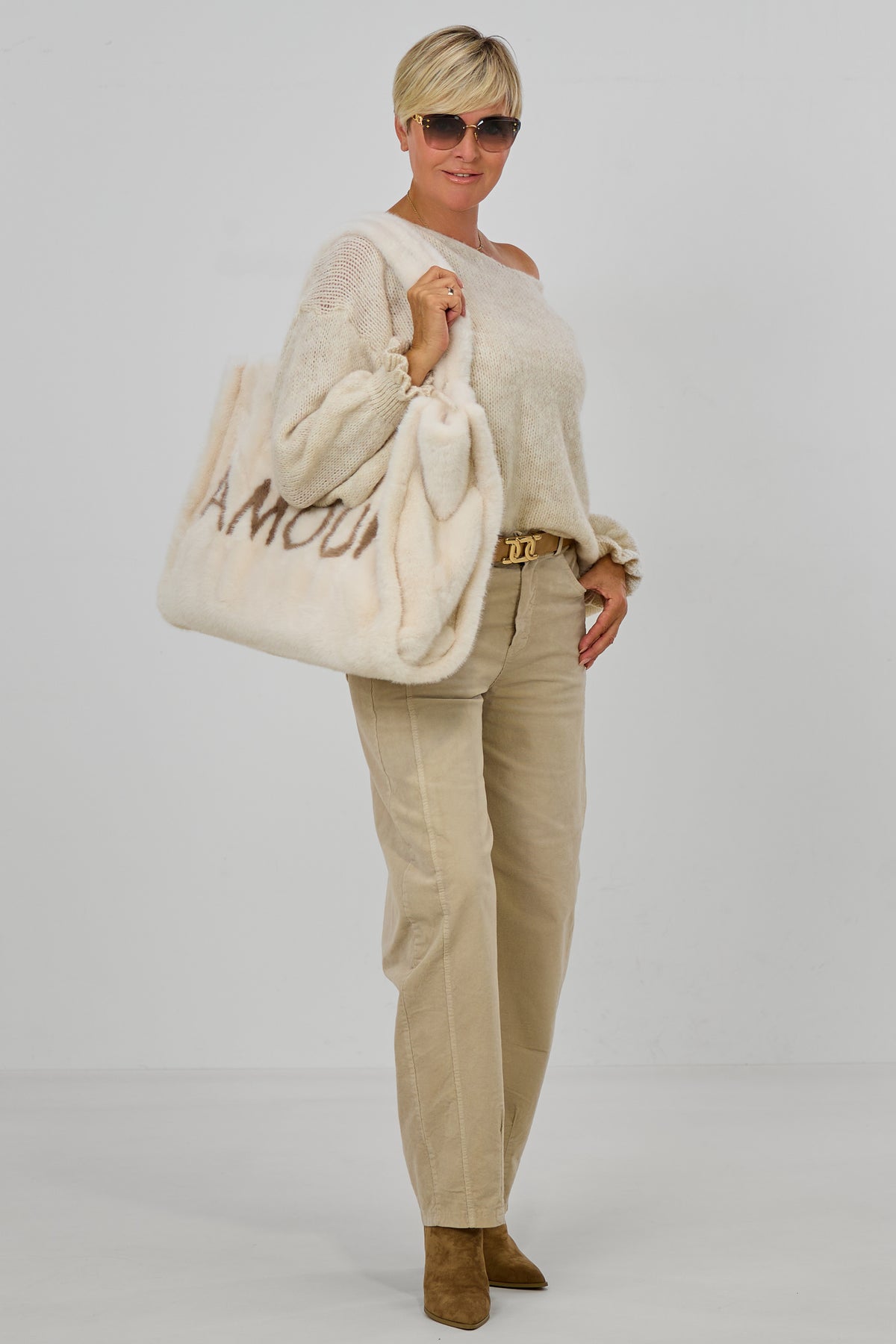 Feincordhose im Balloon-Style, beige
