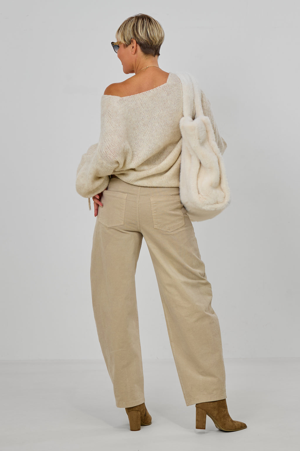 Feincordhose im Balloon-Style, beige