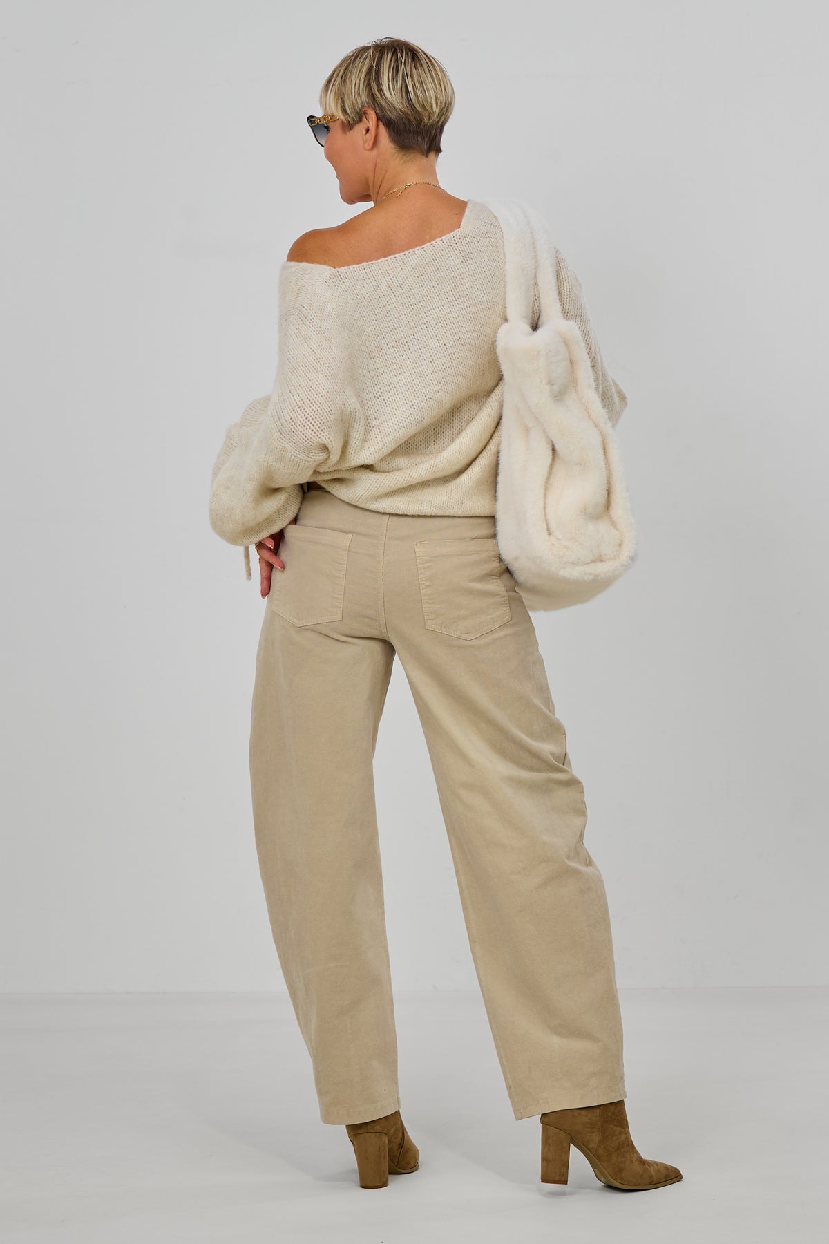 Feincordhose im Balloon-Style, beige