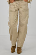 Feincordhose im Balloon-Style, beige
