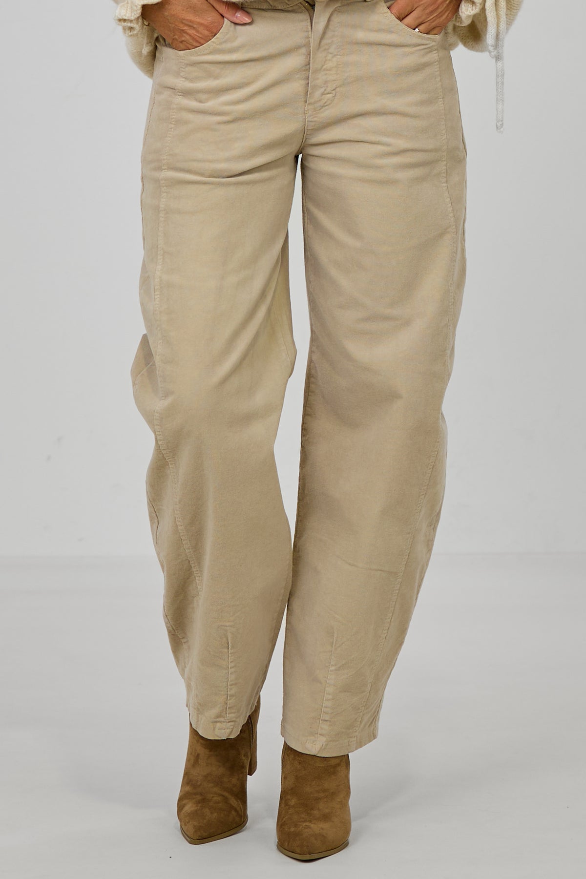 Feincordhose im Balloon-Style, beige