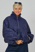 Balloon-Steppjacke mit Stehkragen, dunkelblau