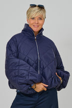 Balloon-Steppjacke mit Stehkragen, dunkelblau