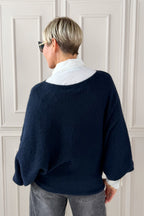 Strickpulli mit Fledermausärmeln, marine