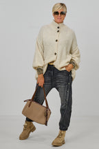 Cardigan mit naturfarbenen Knöpfen, beige
