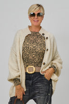 Cardigan mit naturfarbenen Knöpfen, beige