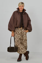 Balloon-Jacke mit Stehkragen, schokobraun