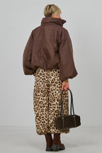 Balloon-Jacke mit Stehkragen, schokobraun