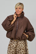Balloon-Jacke mit Stehkragen, schokobraun
