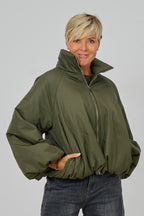 Balloon-Jacke mit Stehkragen, khaki