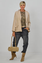 Samtiger Blazer, beige