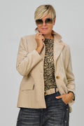 Samtiger Blazer, beige
