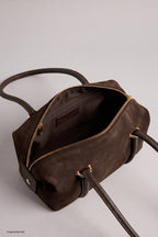 Echtleder Handtasche, schokobraun