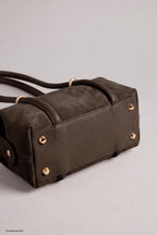 Echtleder Handtasche, schokobraun