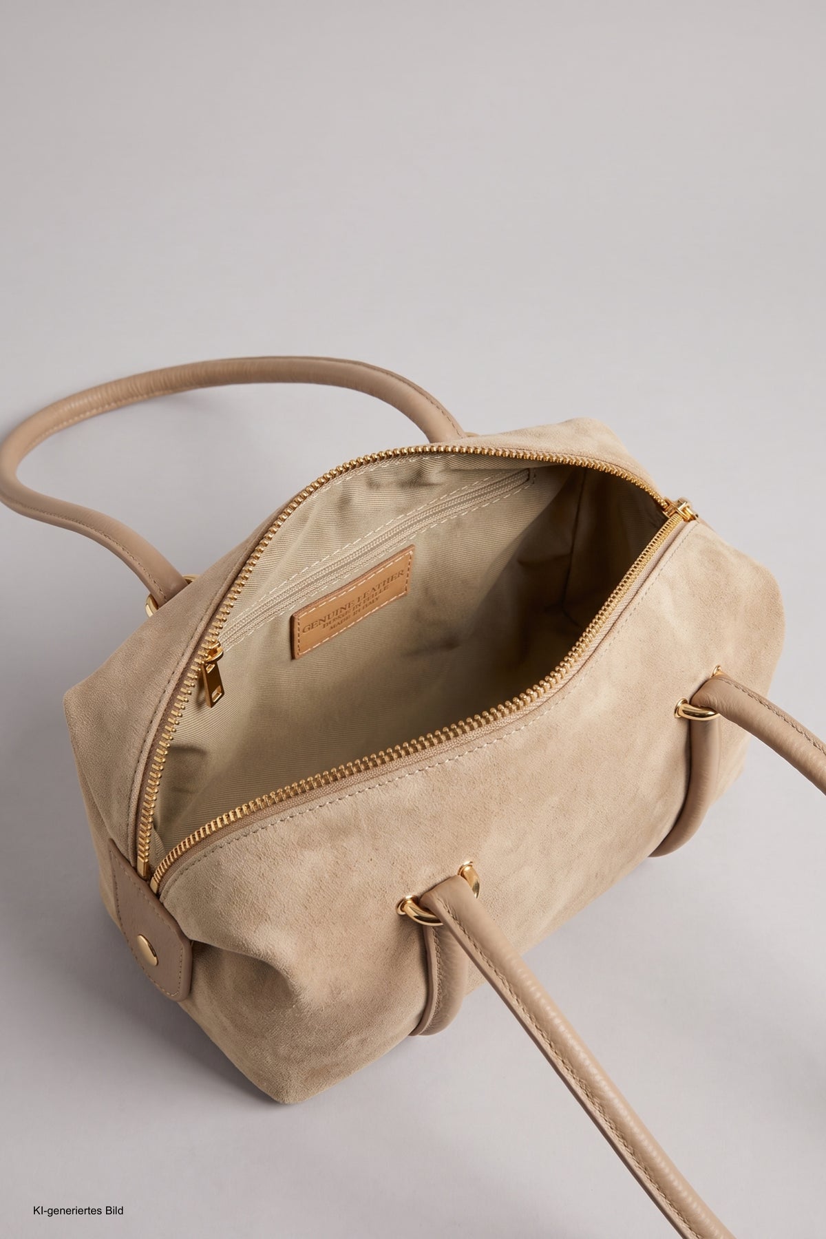 Echtleder Handtasche, beige