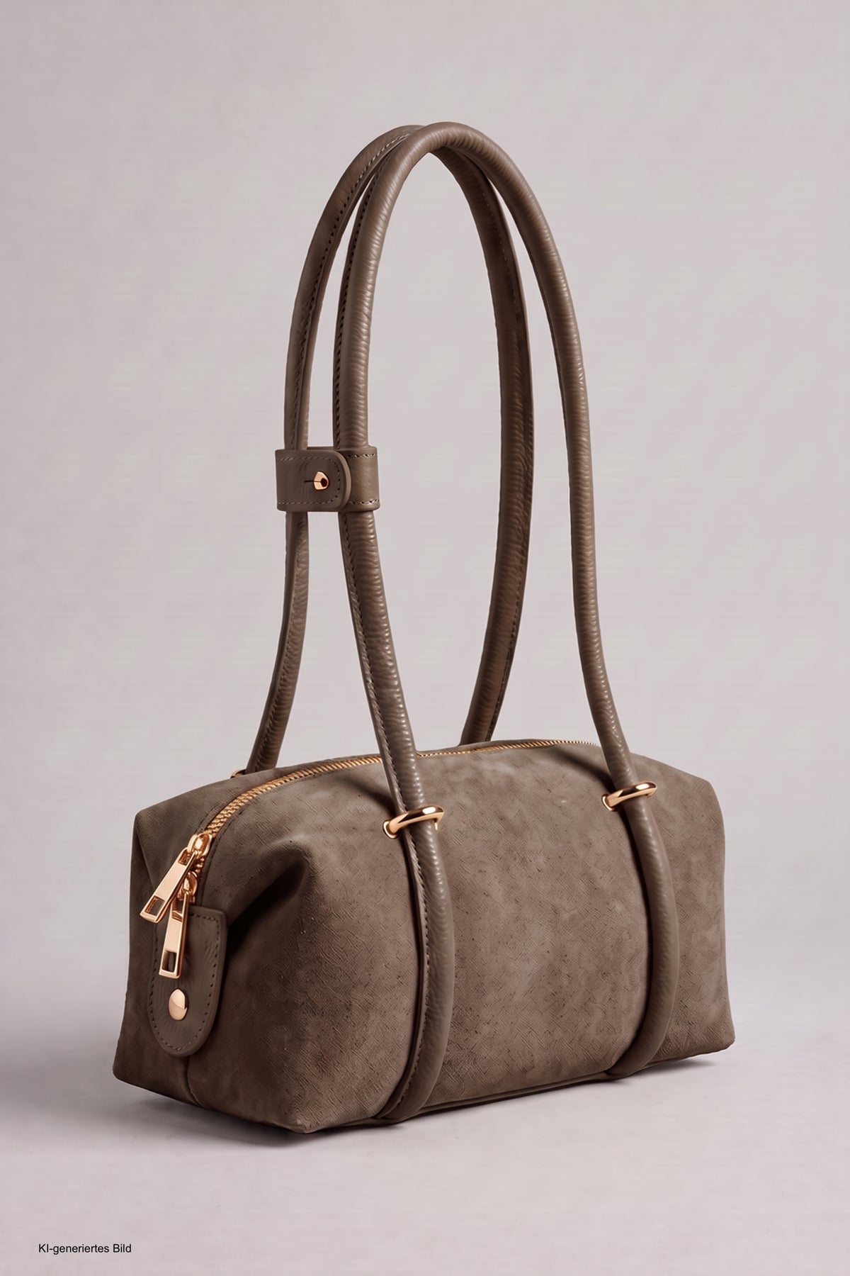 Echtleder Handtasche, taupe