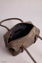 Echtleder Handtasche, taupe