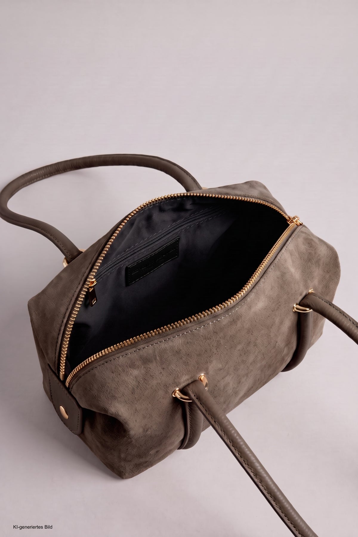 Echtleder Handtasche, taupe