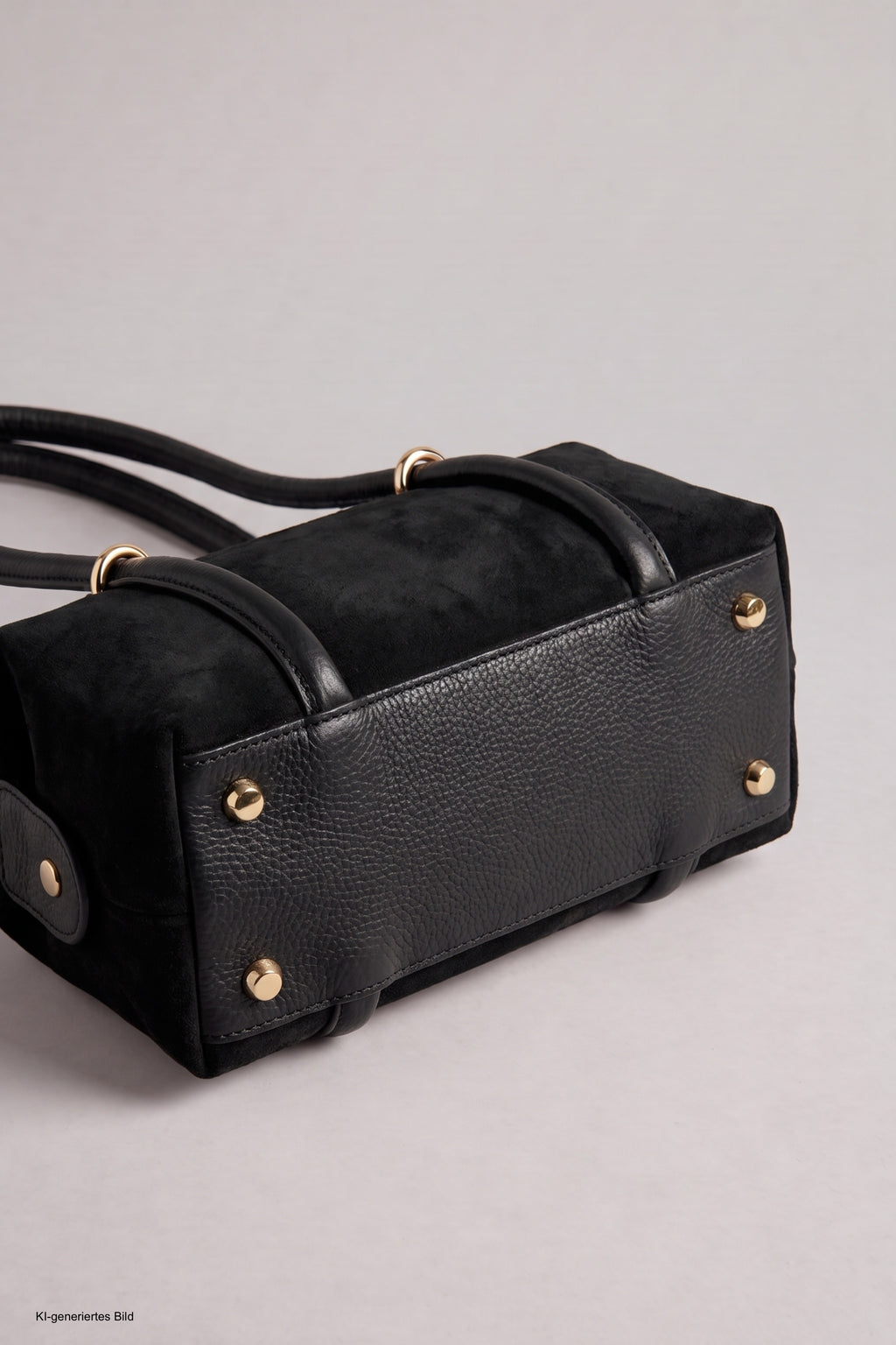 Echtleder Handtasche, schwarz