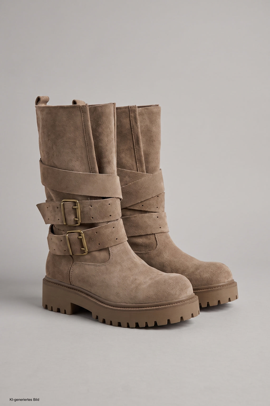 Stiefel/Boots mit breitem Schaft, camel