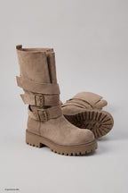 Stiefel/Boots mit breitem Schaft, camel