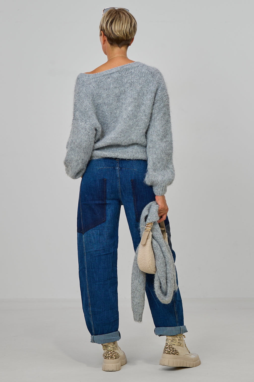 Jeans mit Kordelzug, denim blue