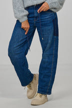 Jeans mit Kordelzug, denim blue